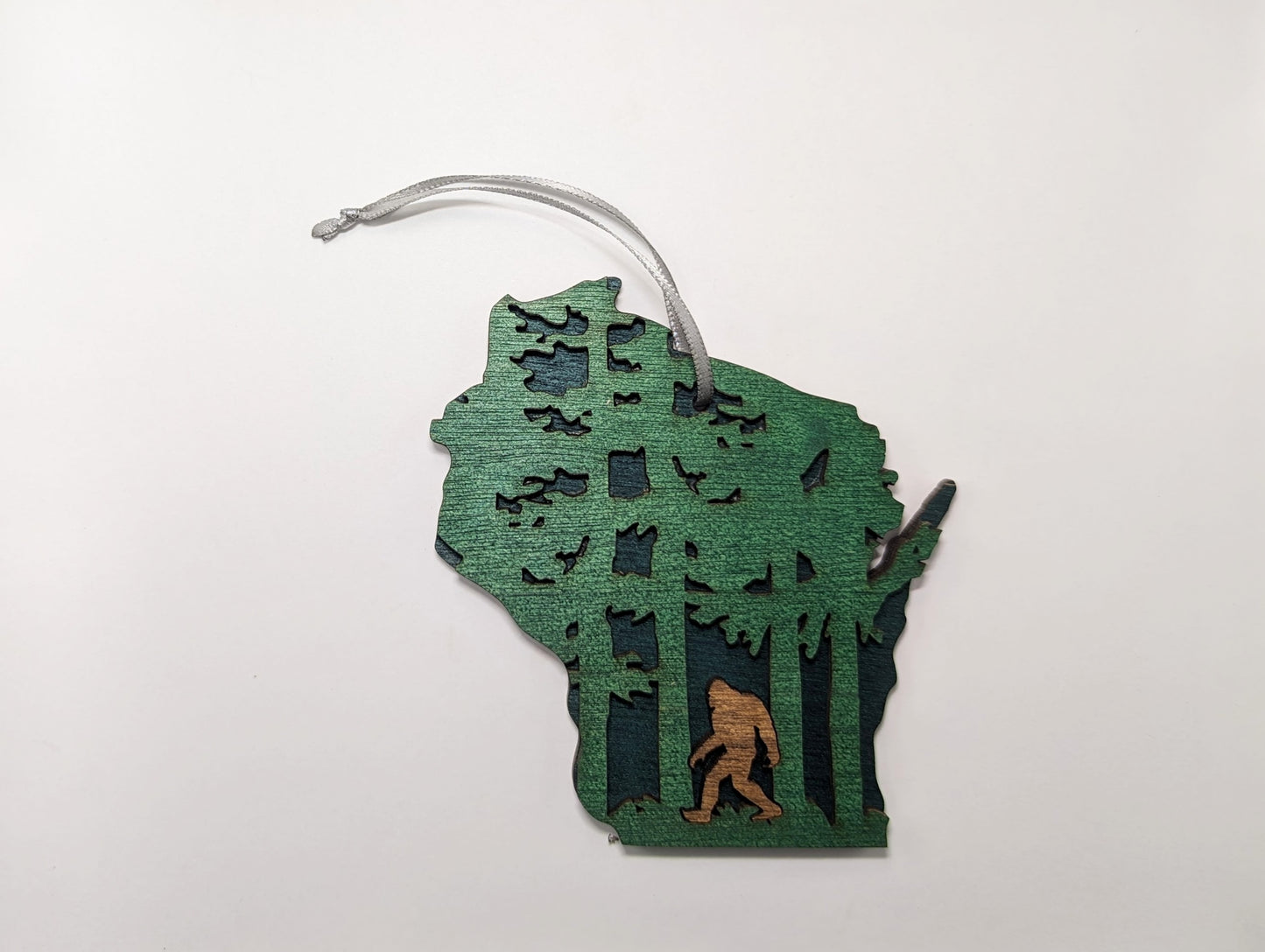Sasquatch in the Northwoods Wisconsin Handmade Wood Ornament or Magnet