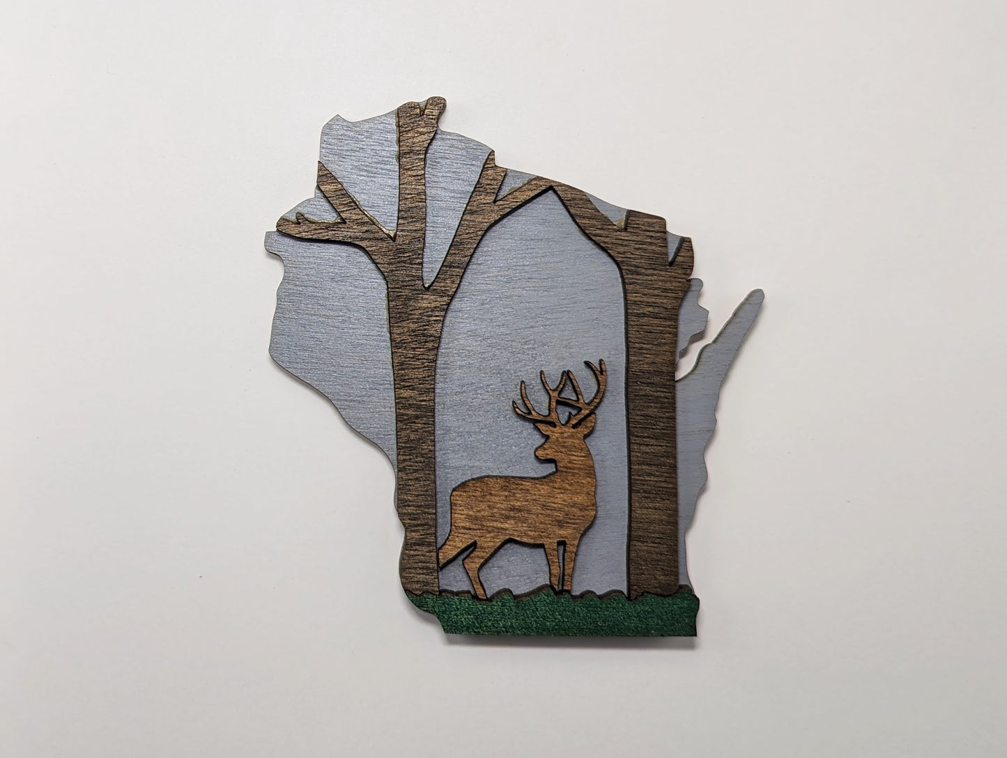 Woodland Buck in Wisconsin Handmade Wood Ornament or Magnet