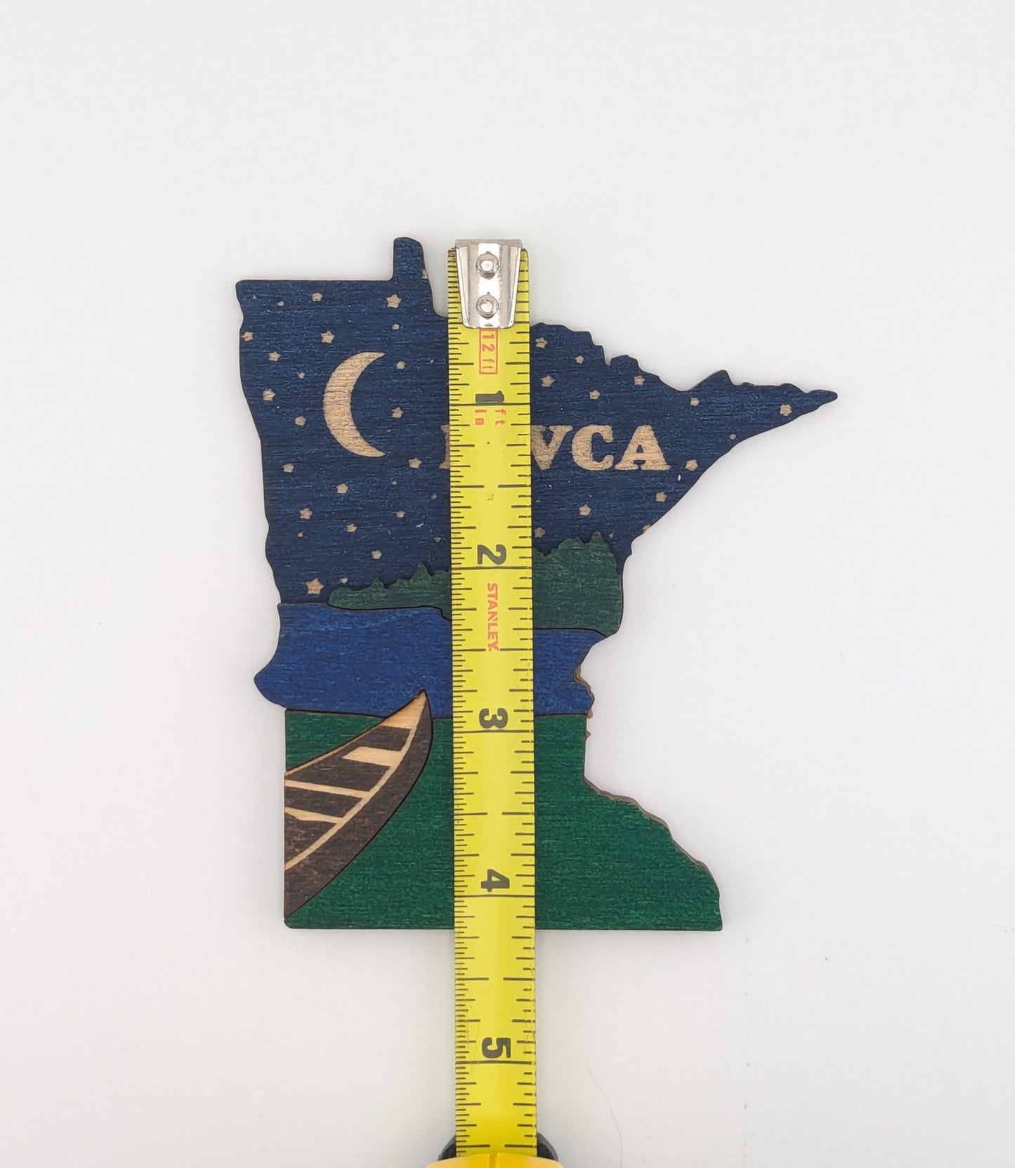 Minnesota BWCA Canoe Night 4.25" wood ornament or magnet