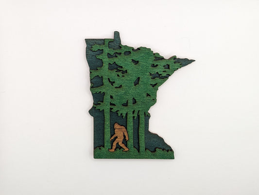 Minnesota Sasquatch 5" handmade wood ornament or magnet