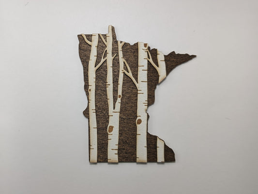 Minnesota Birch Tree 5" handmade wood ornament or magnet