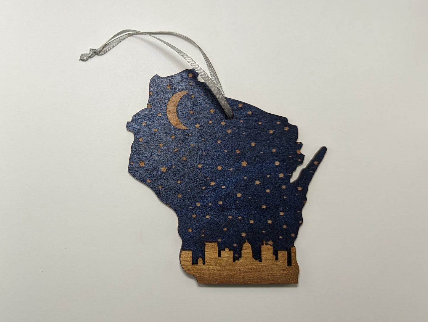 Madison Skyline 5" Wisconsin Wood Ornament or Magnet