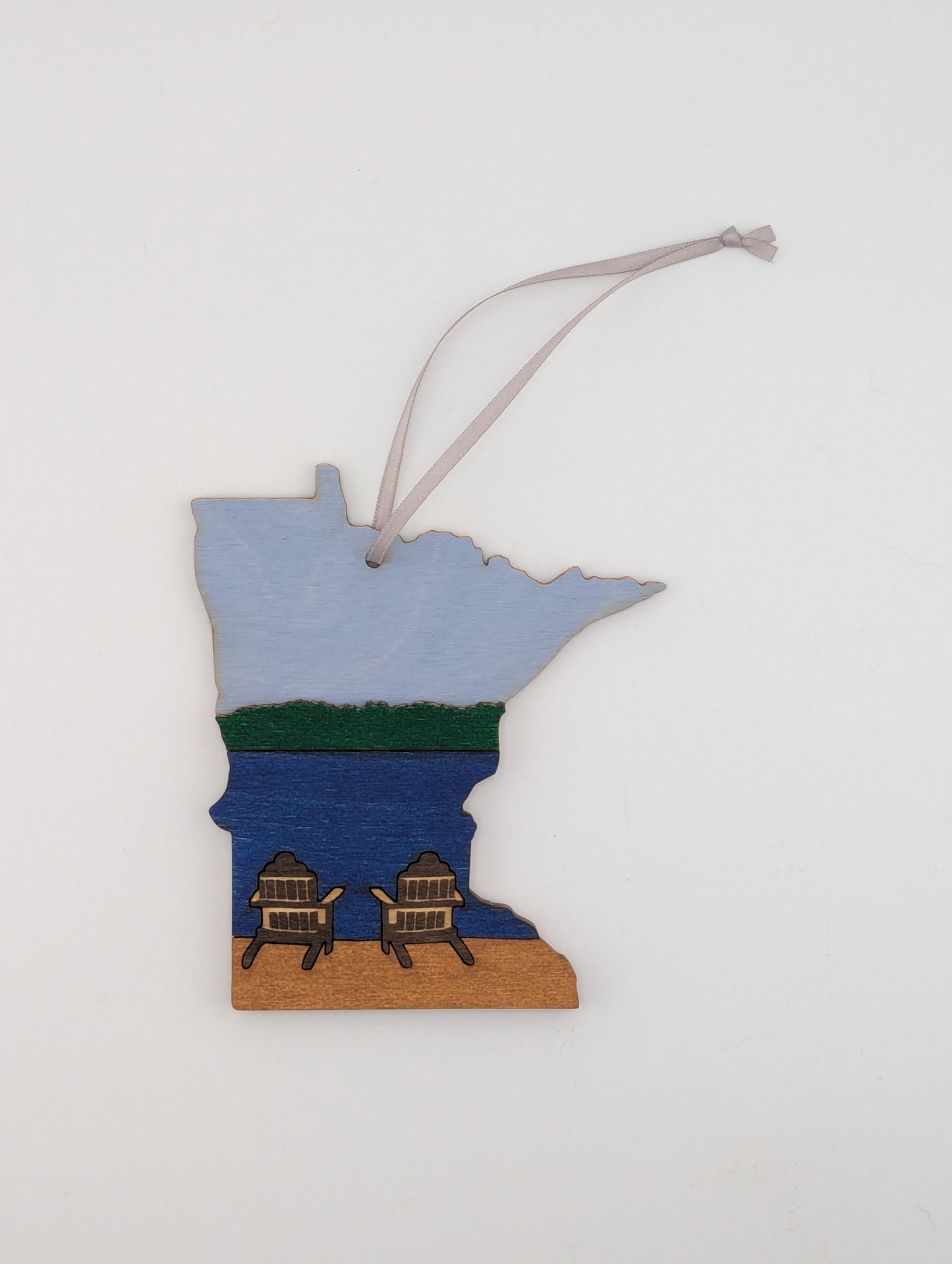 Minnesota Adirondack Lake 4.25" wood ornament or magnet