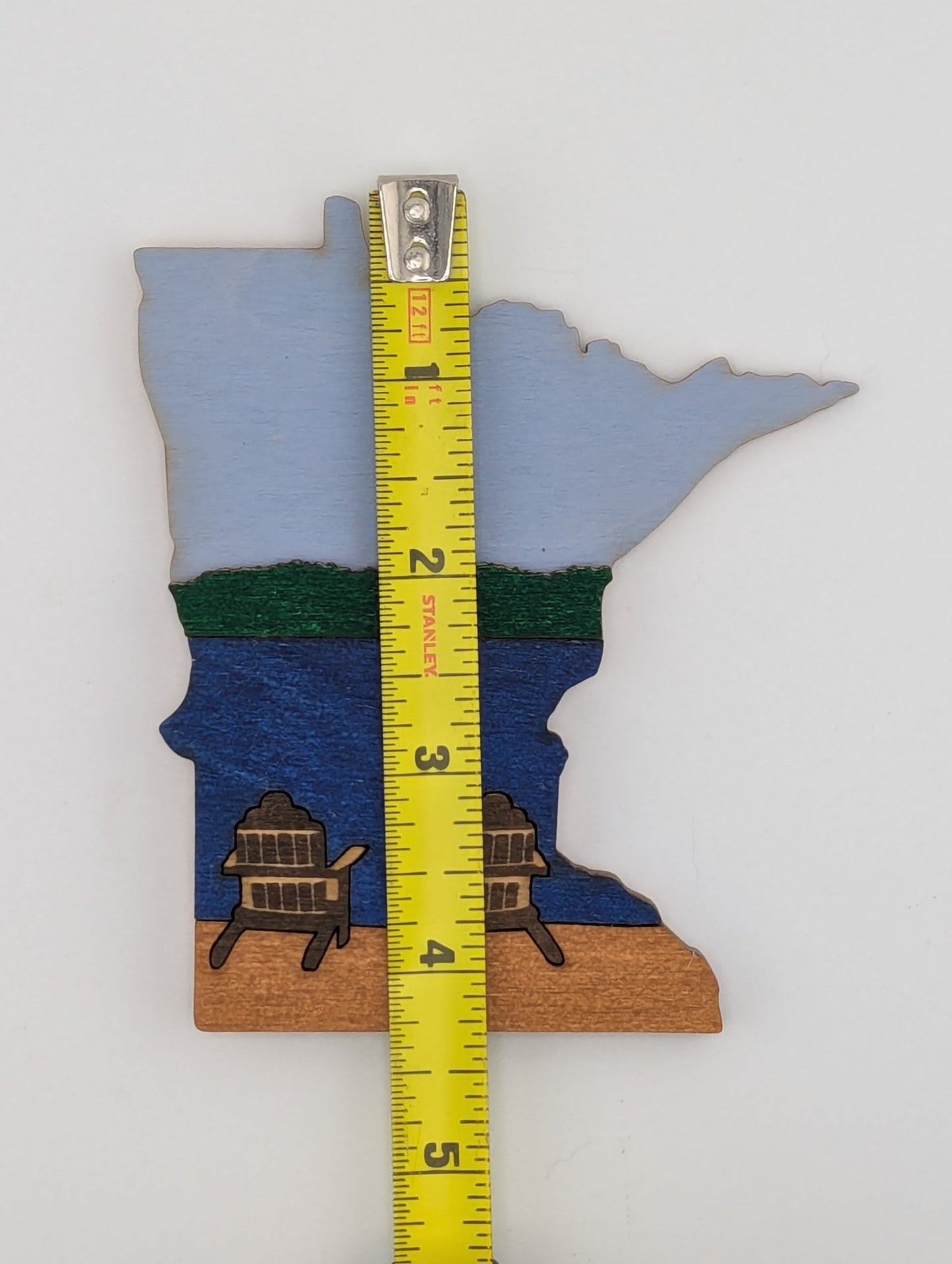 Minnesota Adirondack Lake 4.25" wood ornament or magnet