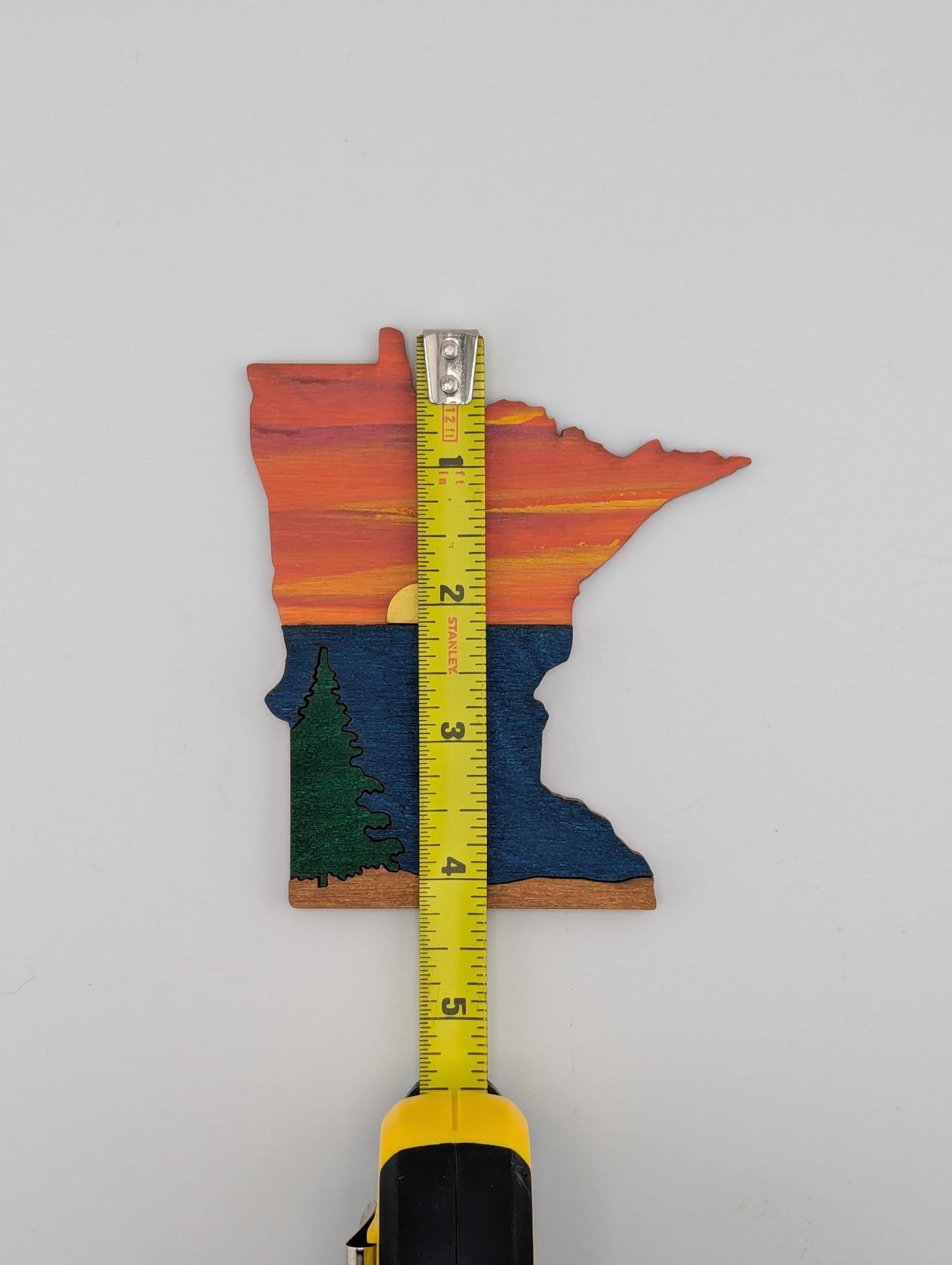 Minnesota Sunset Lake 4.25" wood ornament or magnet