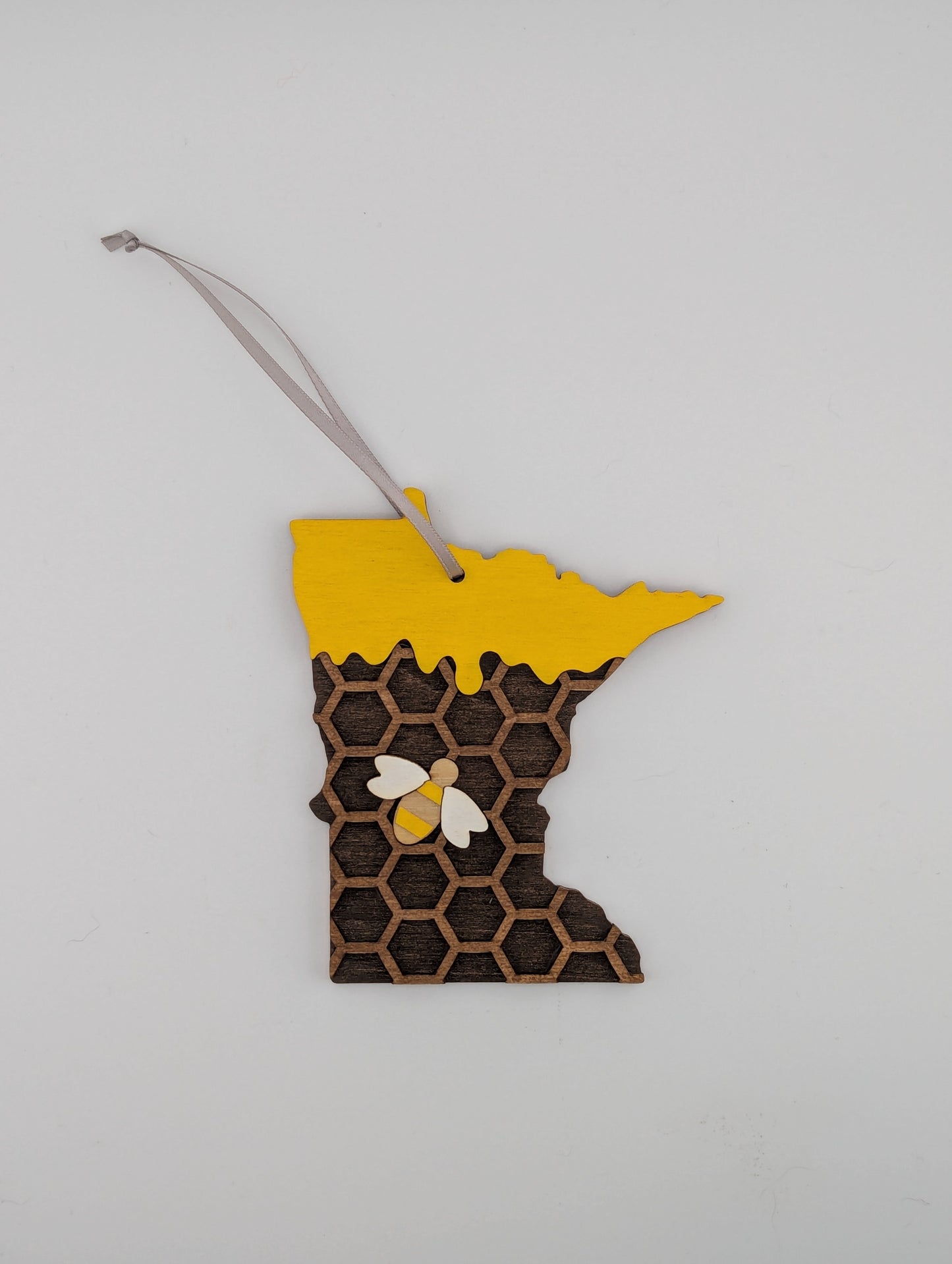 Minnesota Honey Bee 4.25" wood ornament or magnet