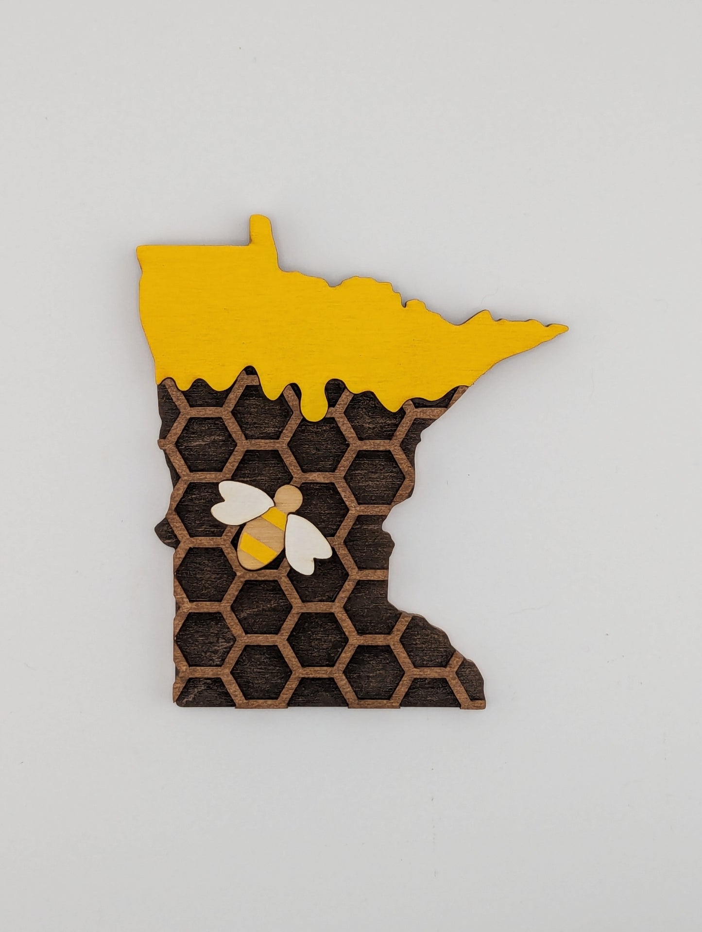 Minnesota Honey Bee 4.25" wood ornament or magnet