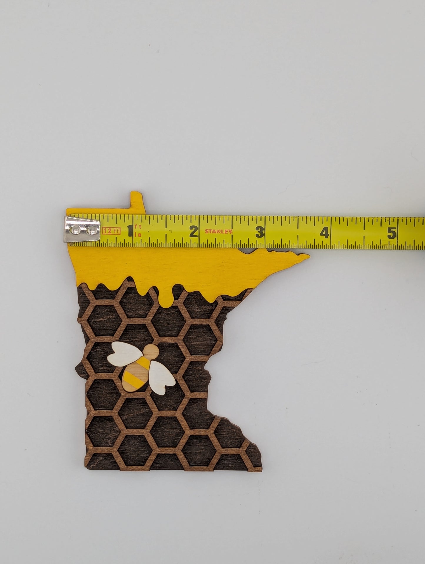 Minnesota Honey Bee 4.25" wood ornament or magnet