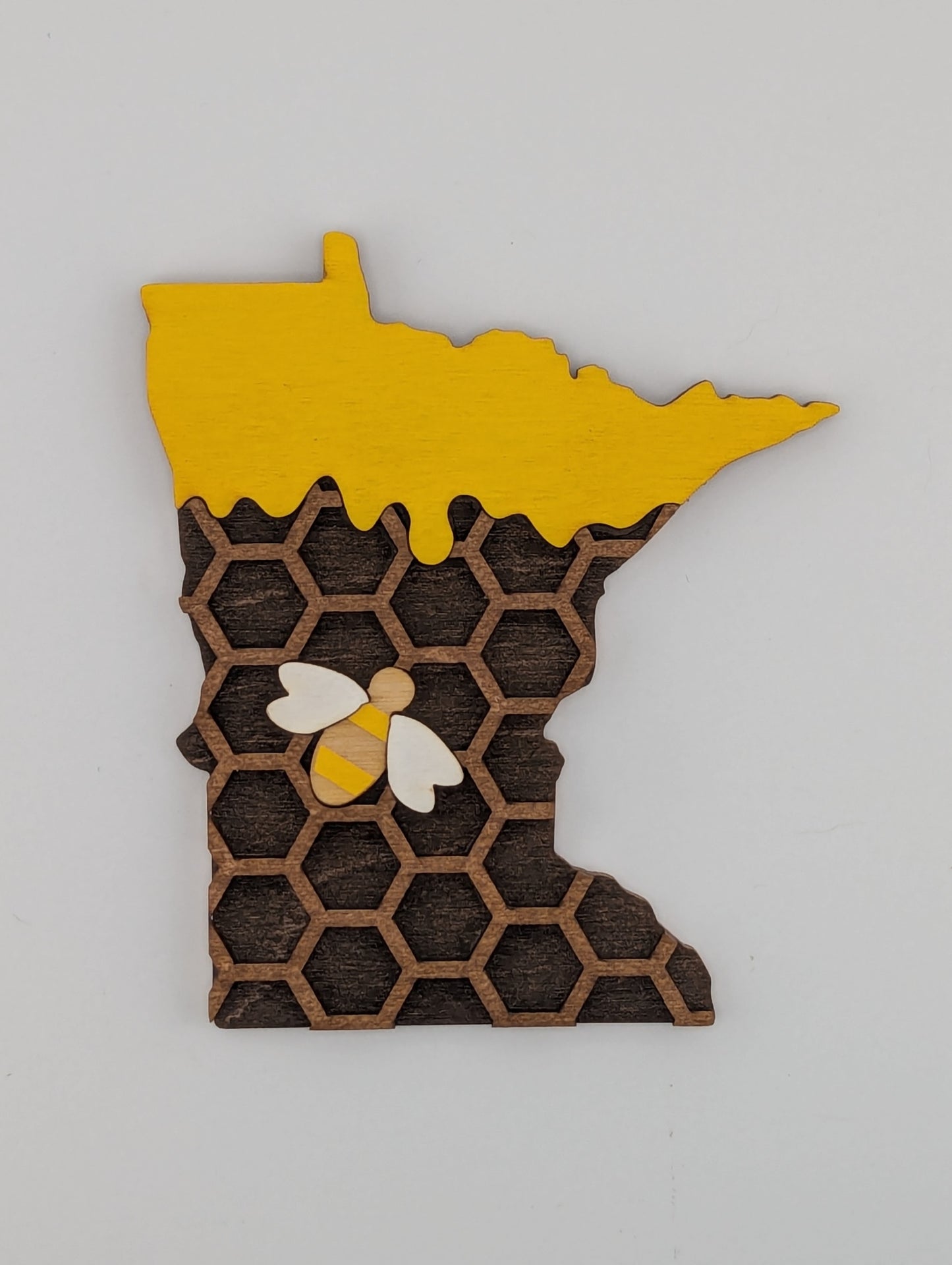 Minnesota Honey Bee 4.25" wood ornament or magnet