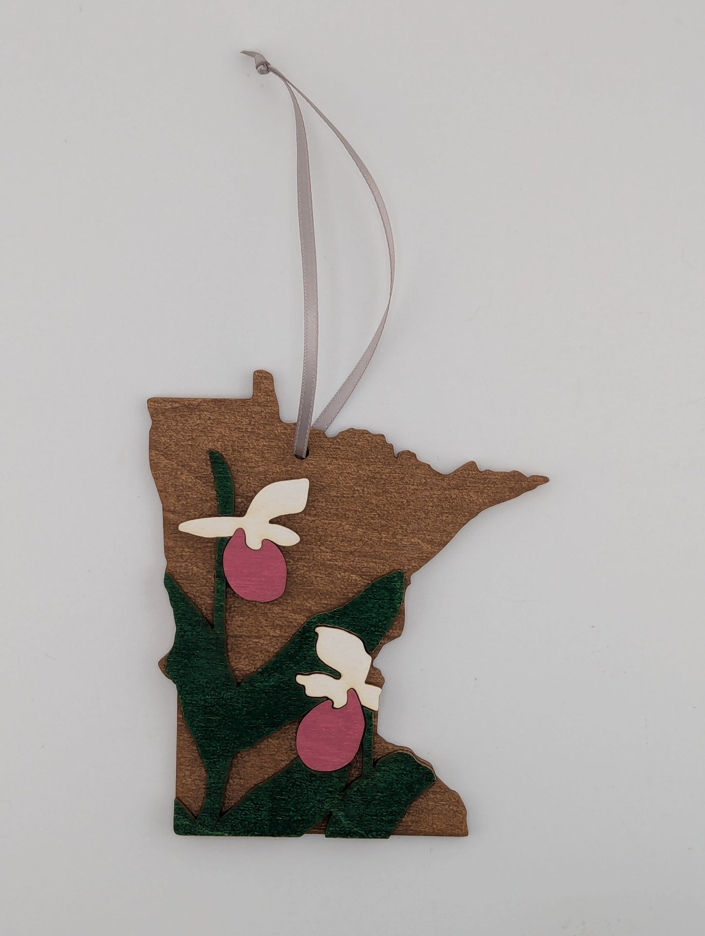 Minnesota Ladyslipper 4.25" wood ornament or magnet