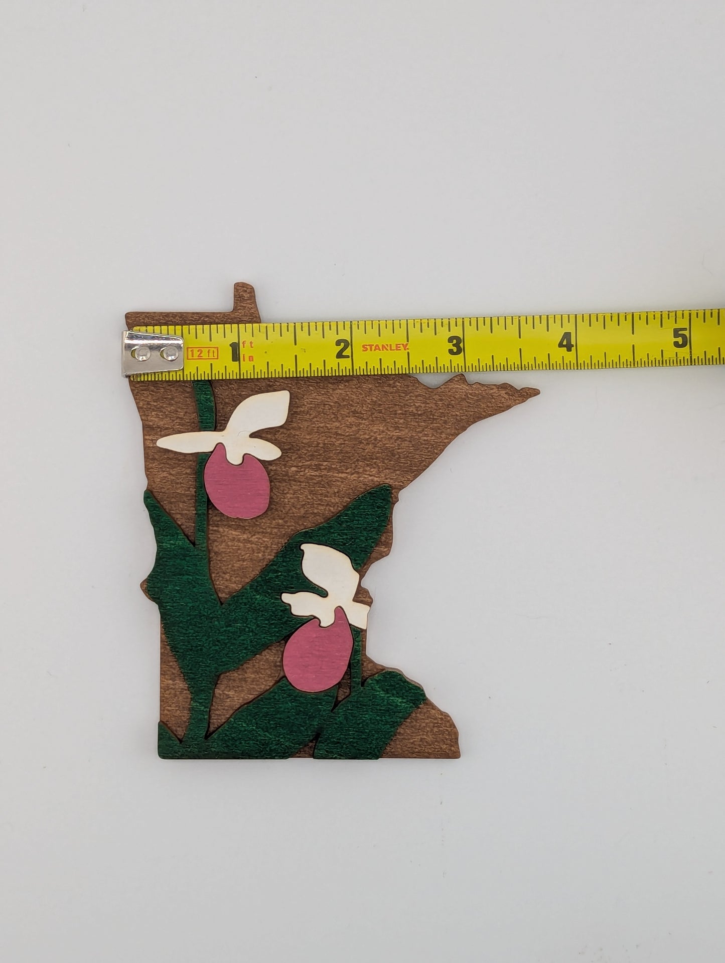 Minnesota Ladyslipper 4.25" wood ornament or magnet