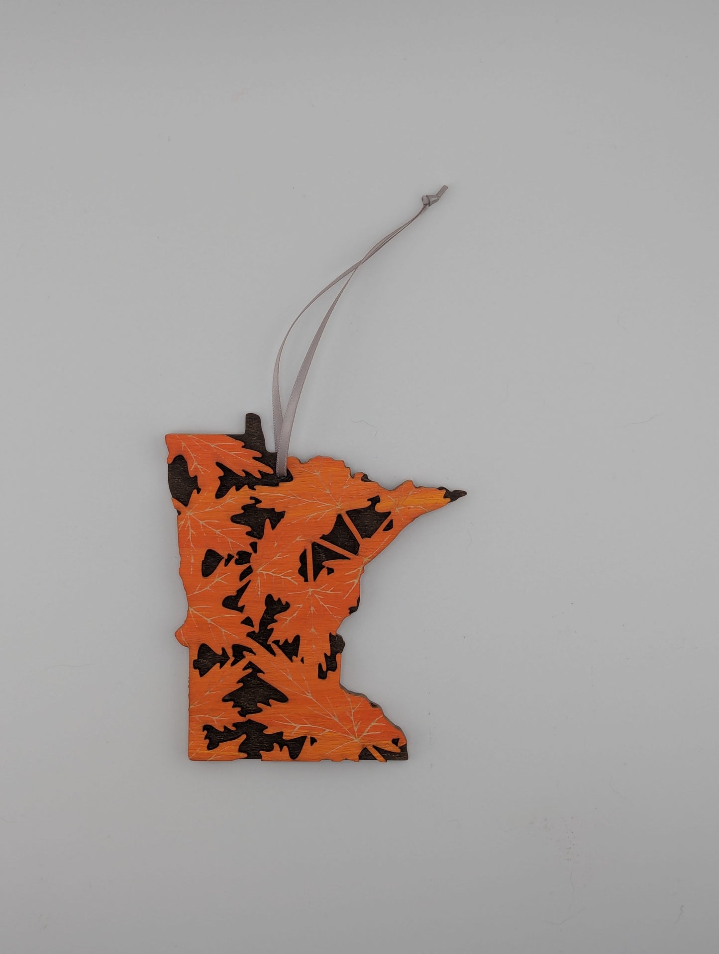 Minnesota Fall Leaves 4.25" wood ornament or magnet