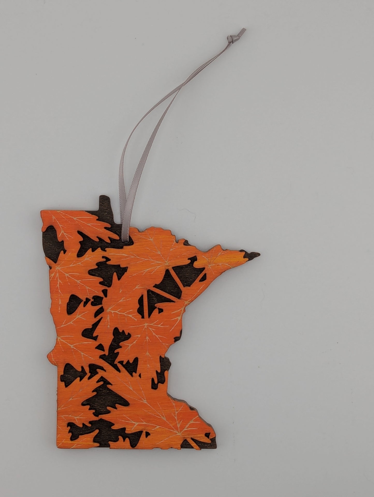 Minnesota Fall Leaves 4.25" wood ornament or magnet