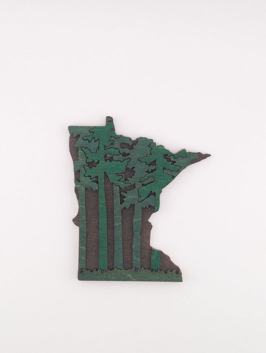 Minnesota Forest 4.25" wood ornament or magnet