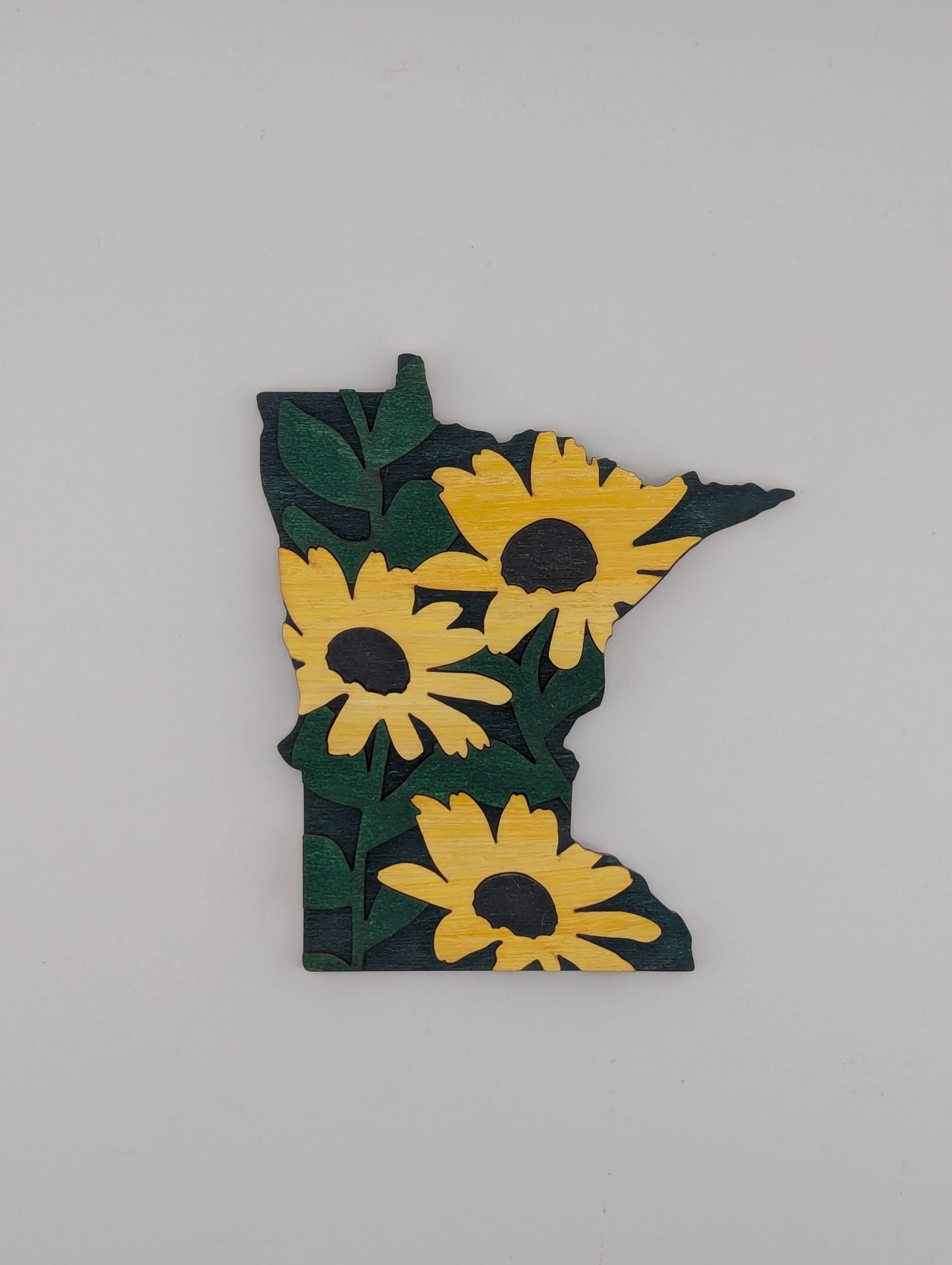 Minnesota Yellow Flowers 4.25" wood ornament or magnet