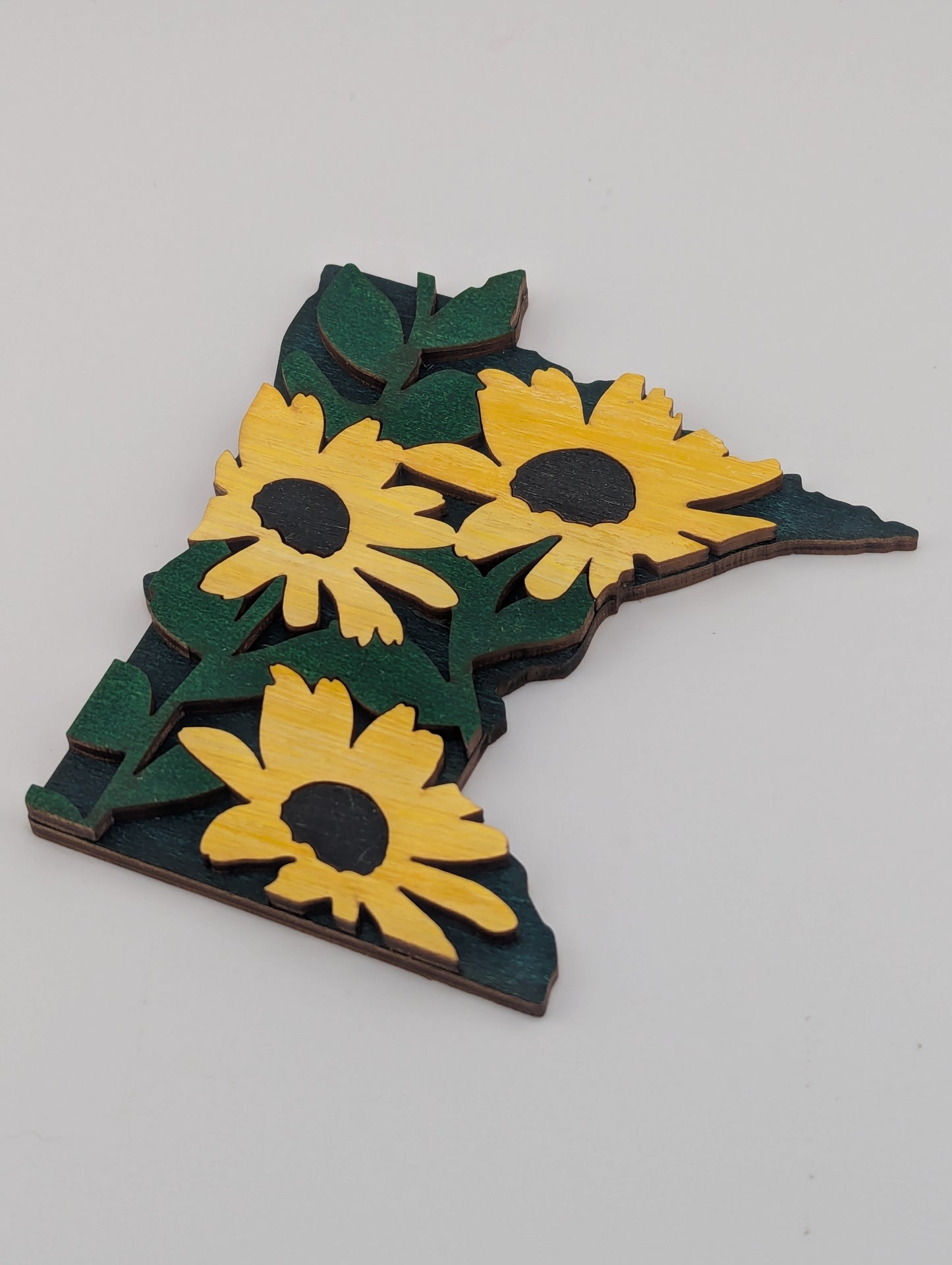 Minnesota Yellow Flowers 4.25" wood ornament or magnet