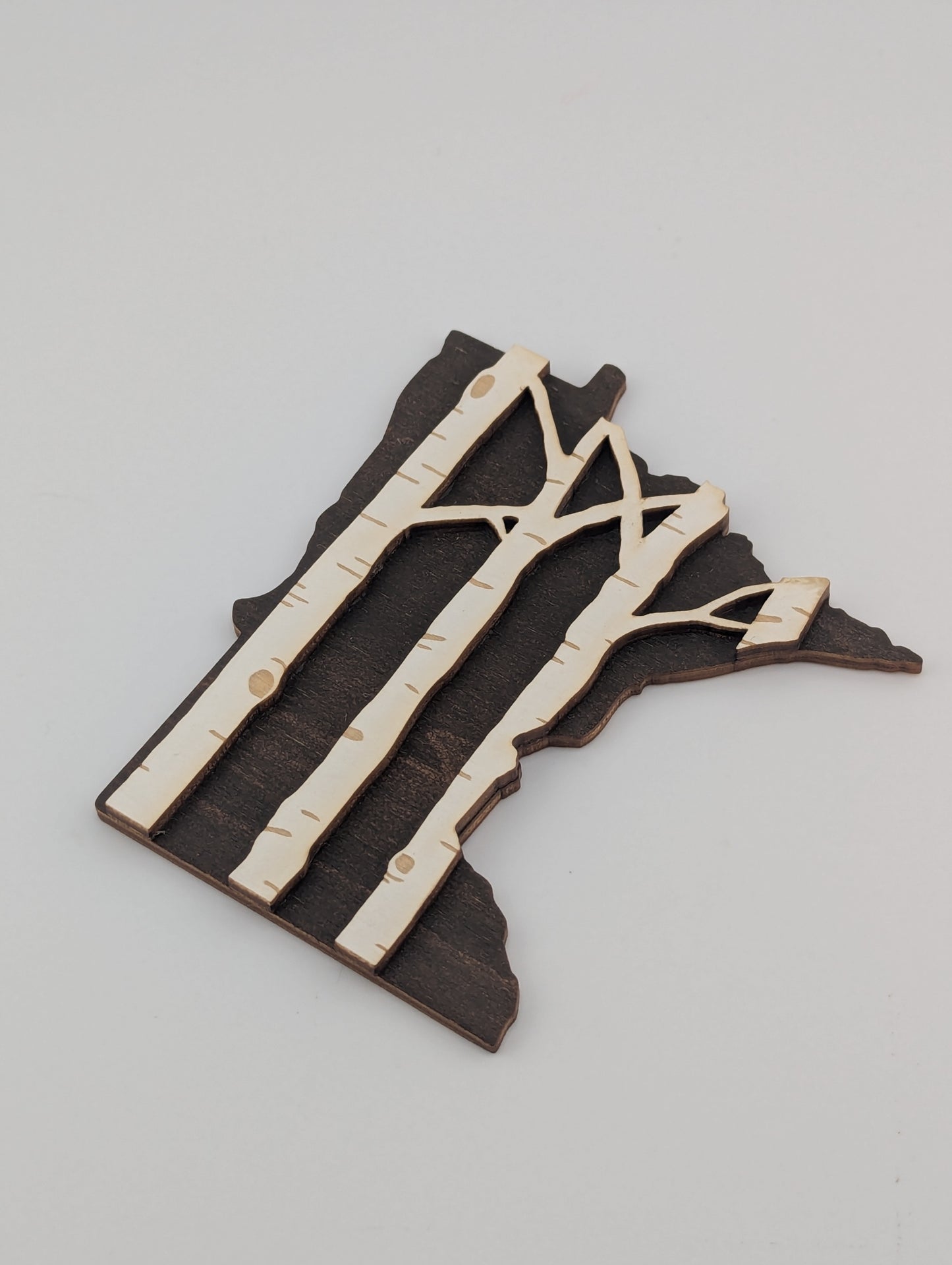 Minnesota Birch Trees 4.25" wood ornament or magnet