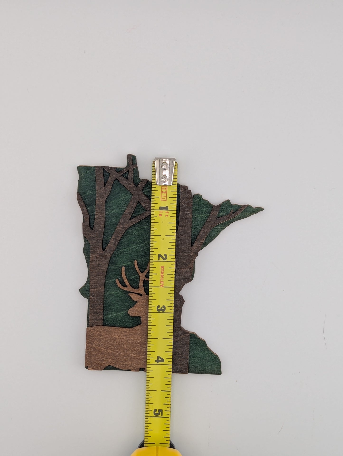 Minnesota Deer in Woods 4.25" wood ornament or magnet