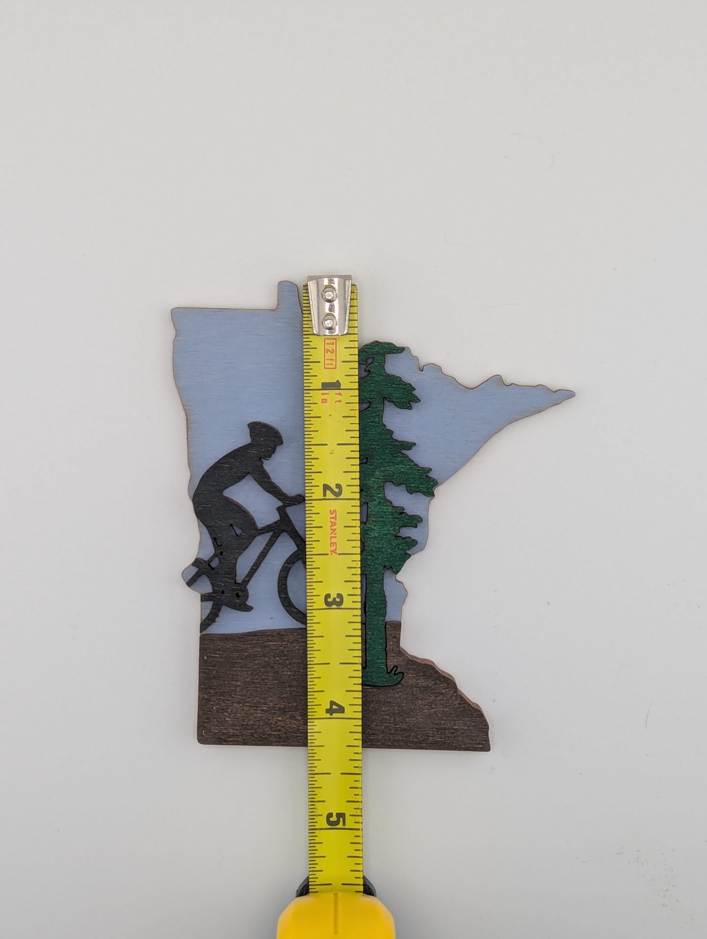 Minnesota Biker 4.25" wood ornament or magnet