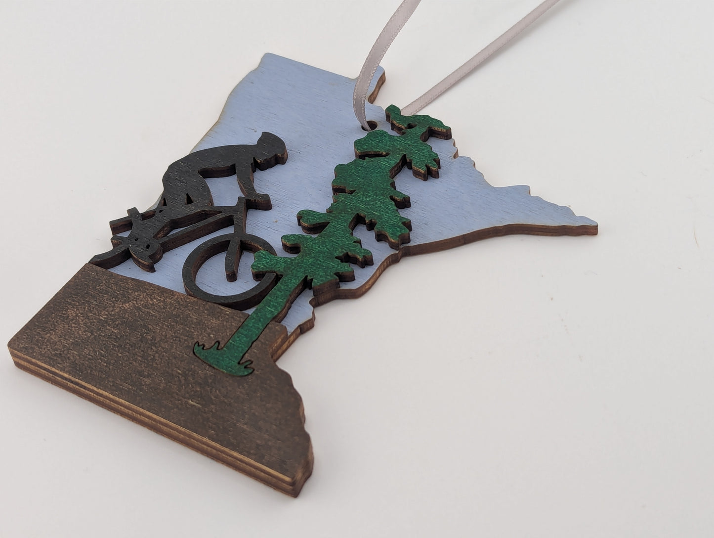 Minnesota Biker 4.25" wood ornament or magnet