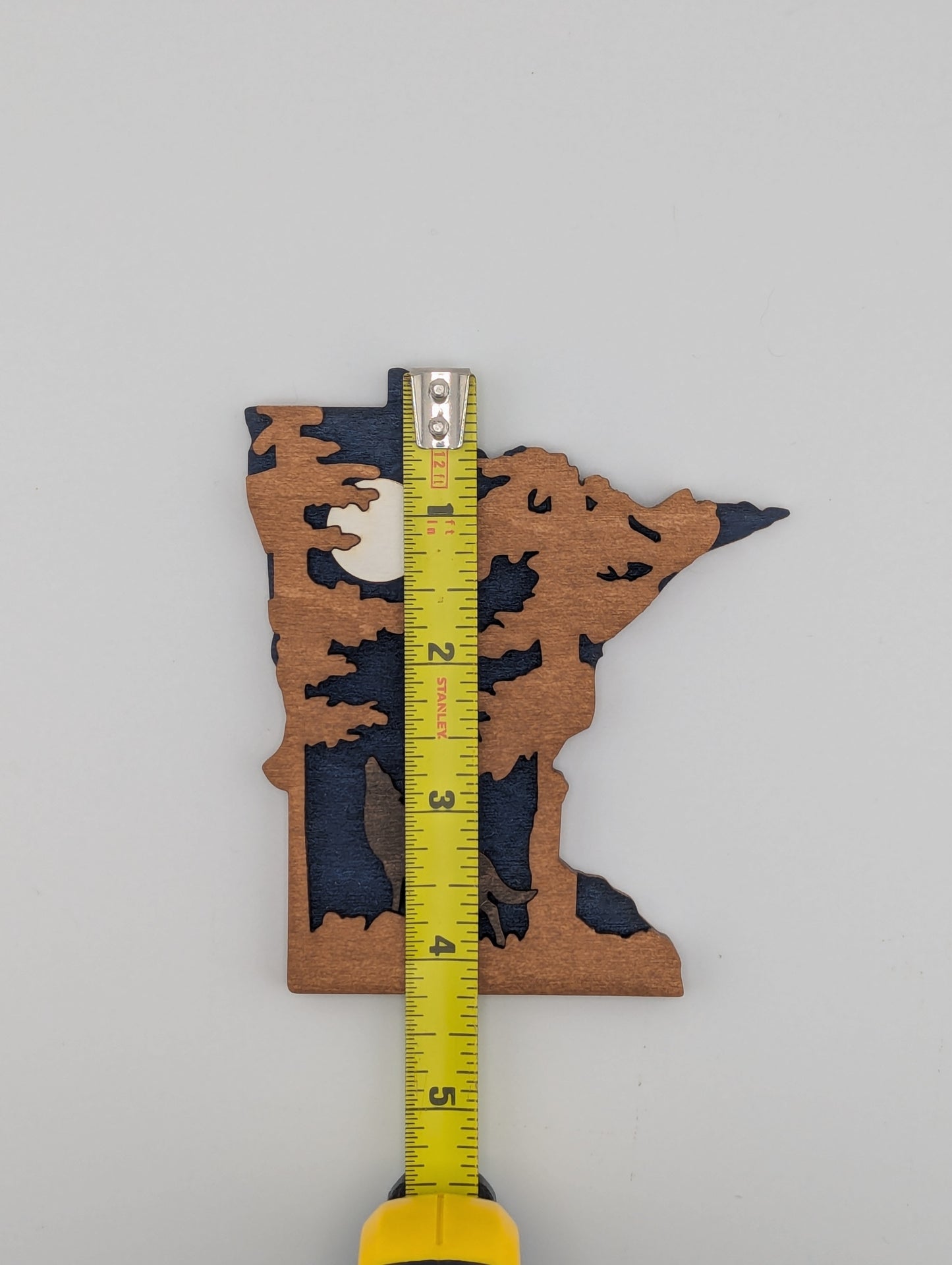 Minnesota Wolf Moon 4.25" wood ornament or magnet