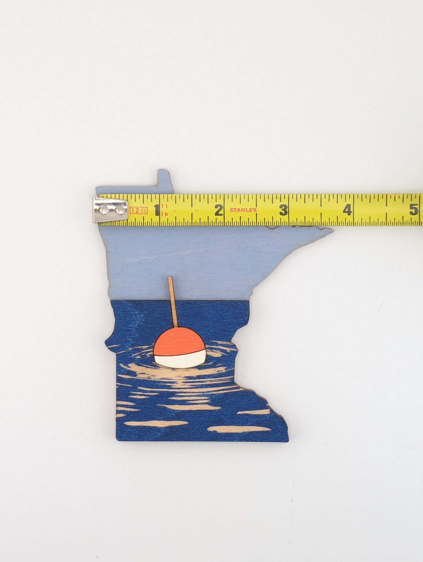 Minnesota Fishing Bobber 4.25" wood ornament or magnet