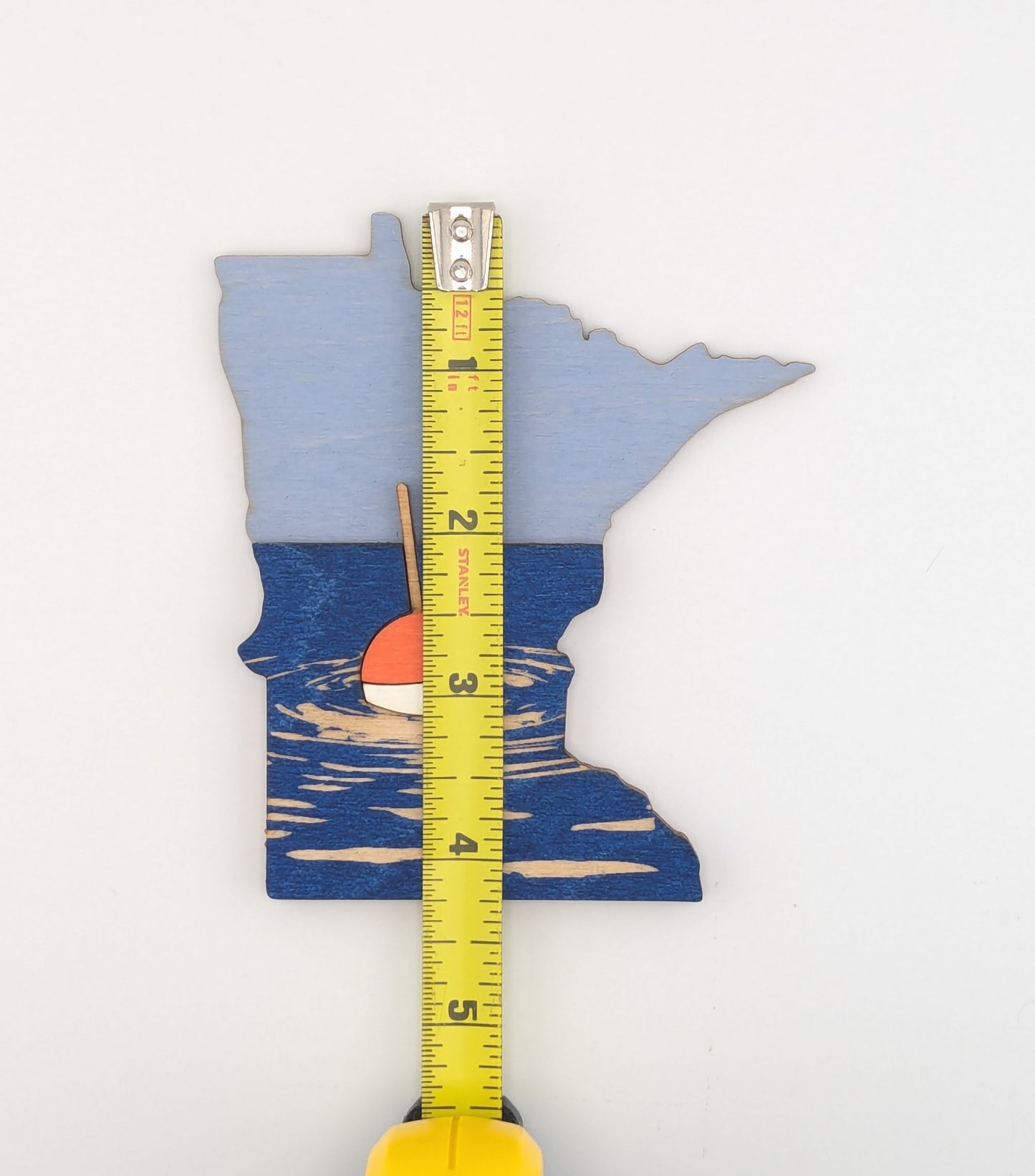 Minnesota Fishing Bobber 4.25" wood ornament or magnet