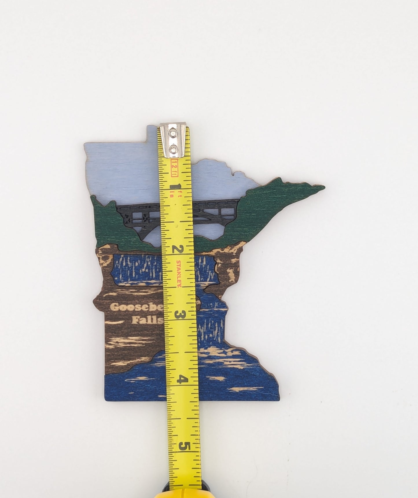 Minnesota Gooseberry Falls 4.25" wood ornament or magnet