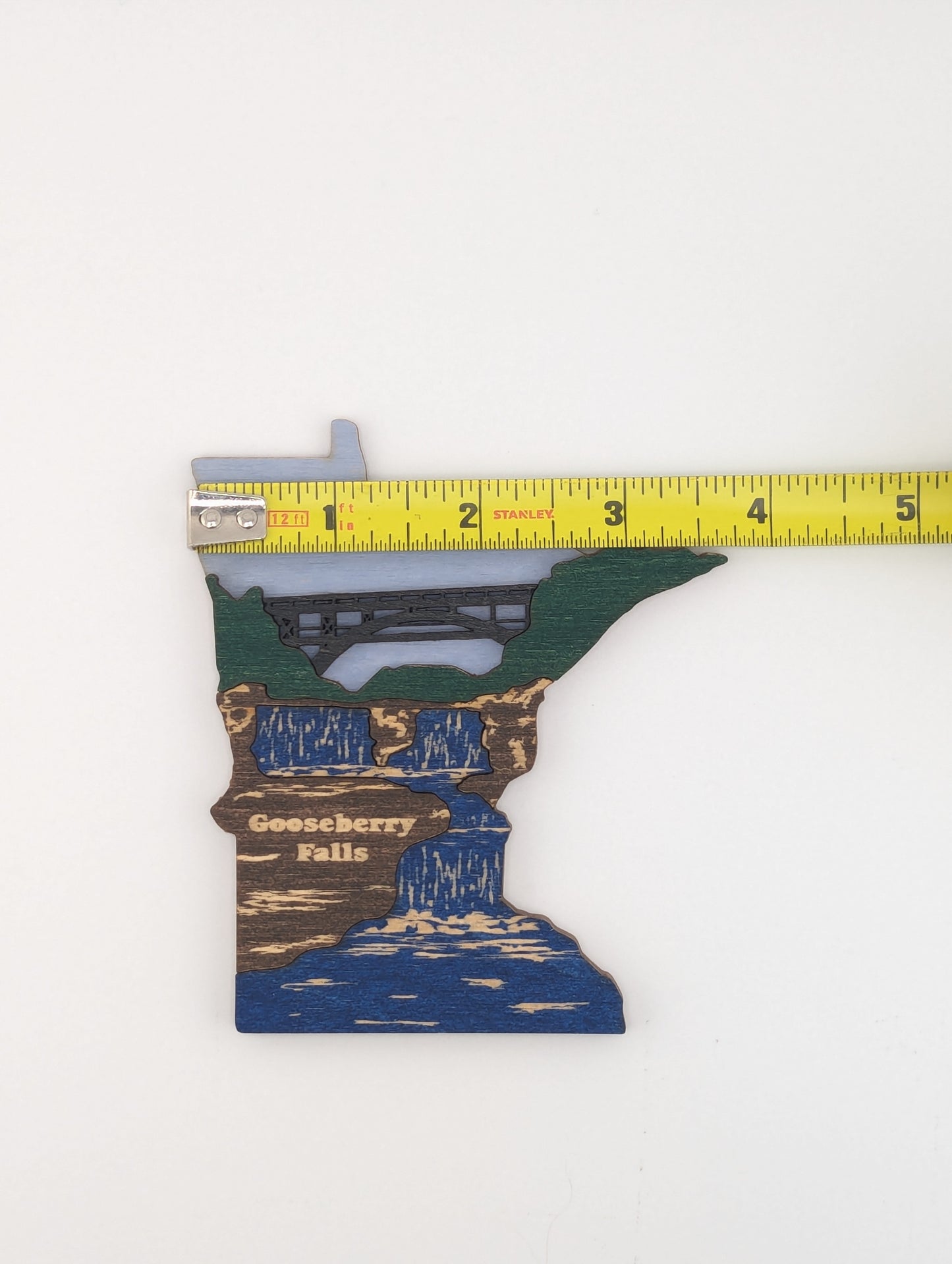 Minnesota Gooseberry Falls 4.25" wood ornament or magnet