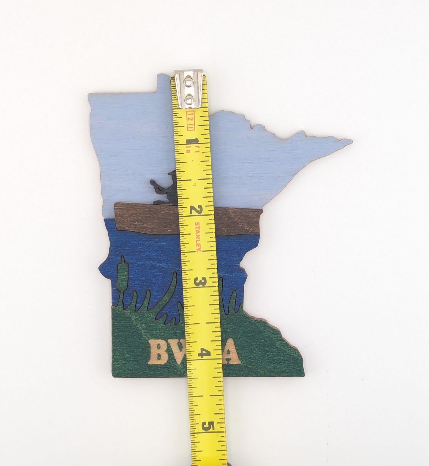 Minnesota BWCA Canoe Paddler 4.25" wood ornament or magnet