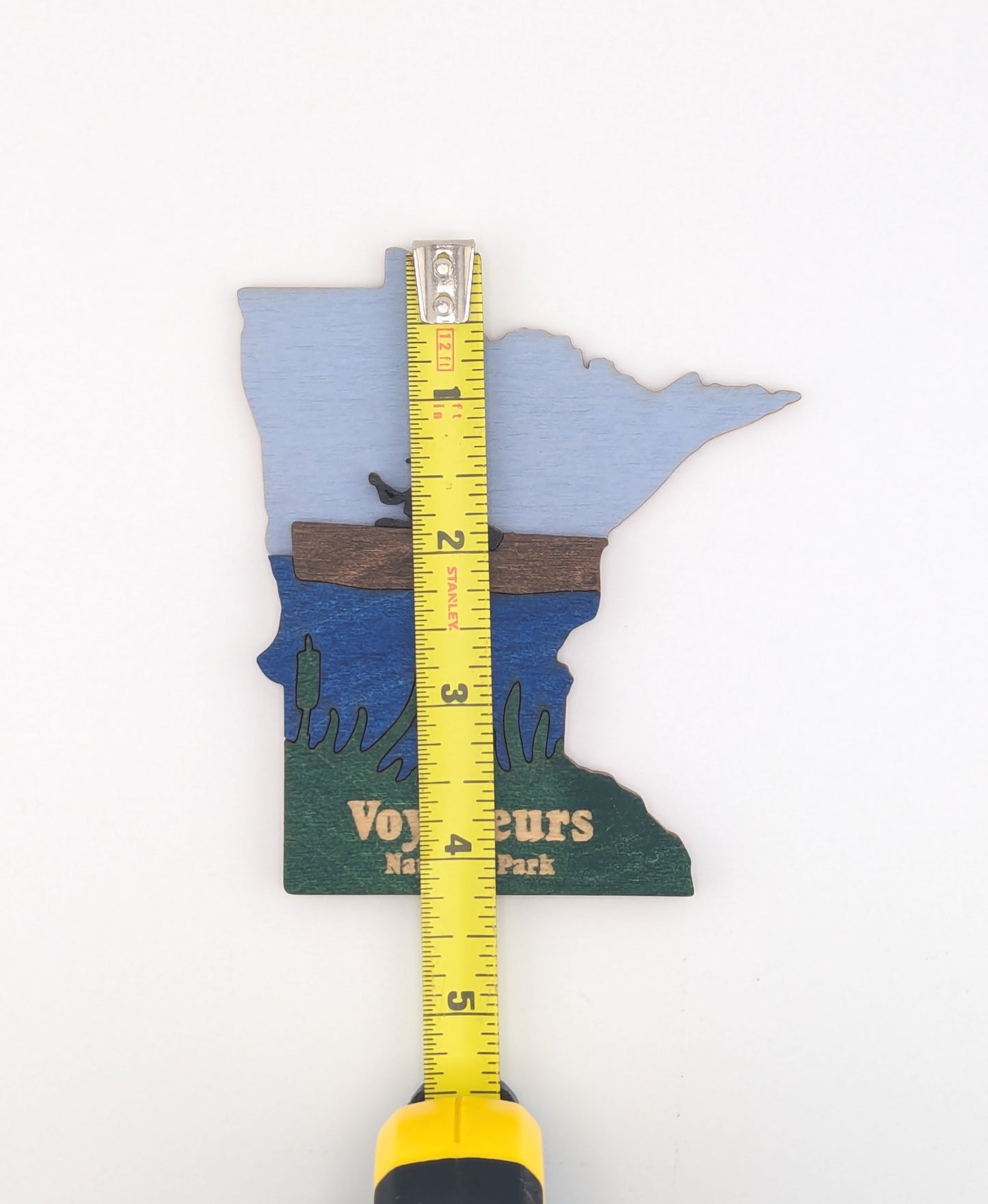 Minnesota Voyageurs Canoe Paddler 4.25" wood ornament or magnet