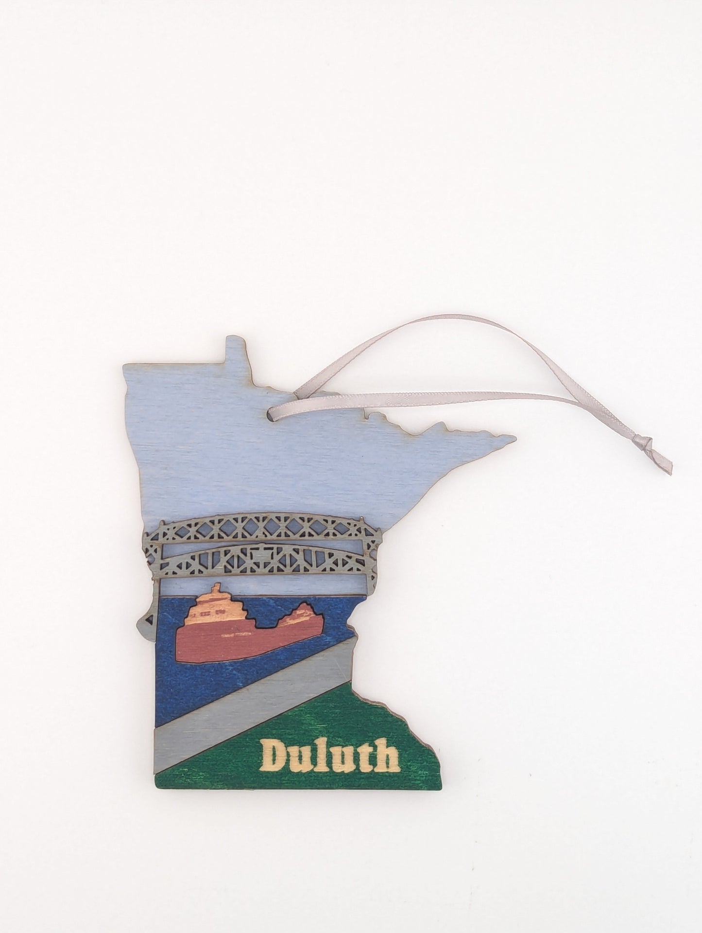 Minnesota Duluth Lift Bridge 4.25" wood ornament or magnet