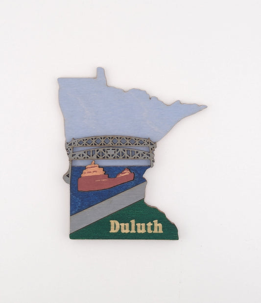 Minnesota Duluth Lift Bridge 4.25" wood ornament or magnet