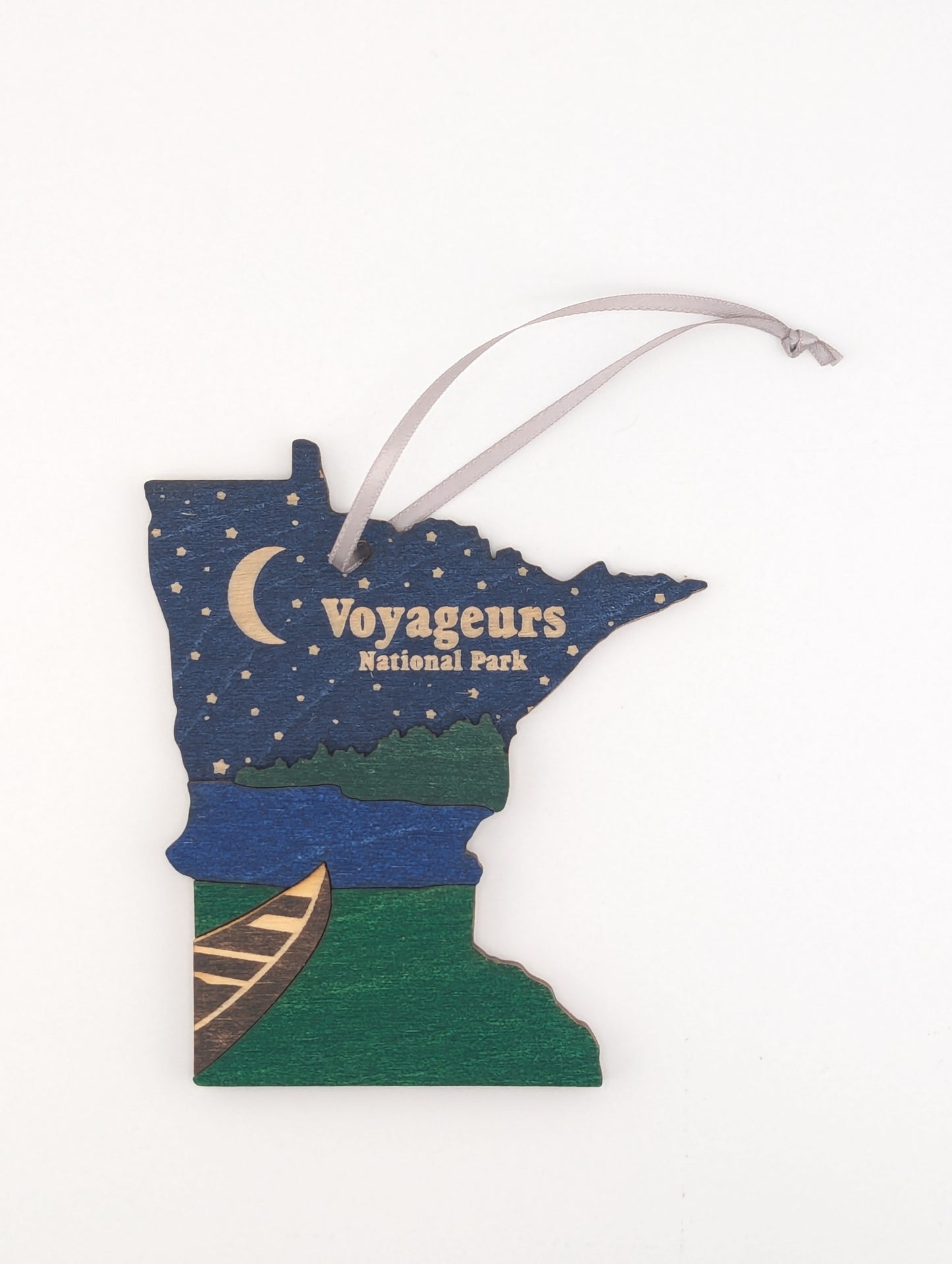 Minnesota Voyageurs Canoe Night 4.25" wood ornament or magnet