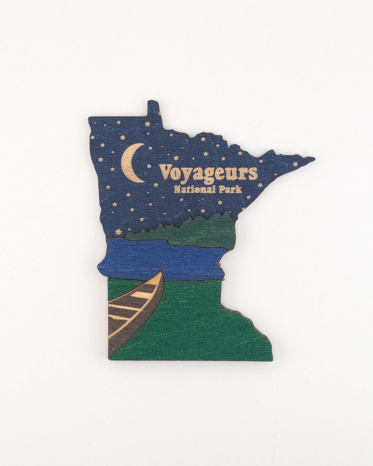 Minnesota Voyageurs Canoe Night 4.25" wood ornament or magnet