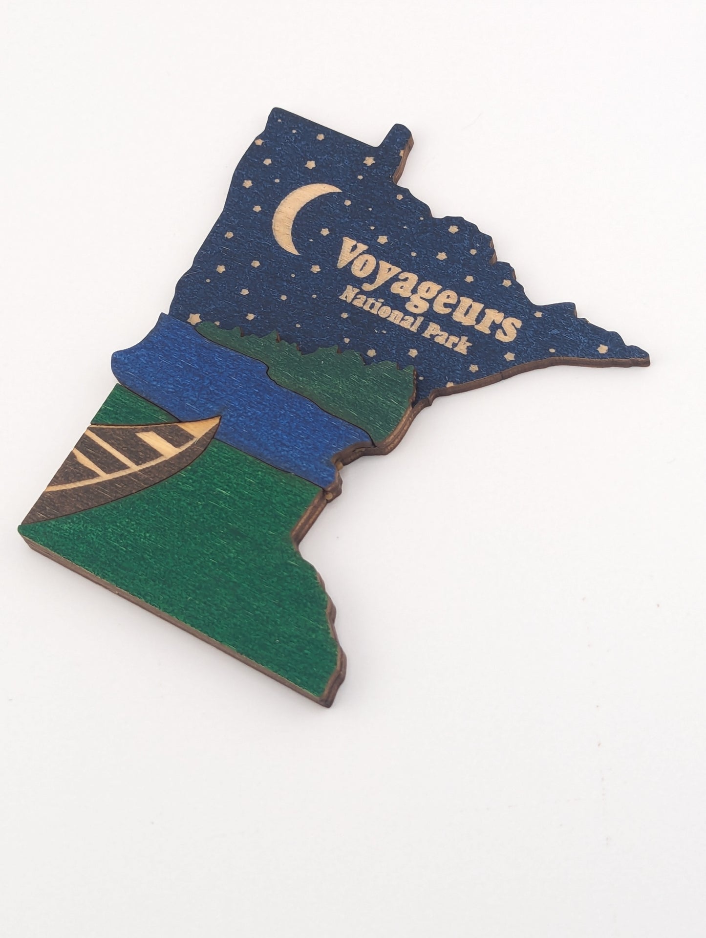 Minnesota Voyageurs Canoe Night 4.25" wood ornament or magnet