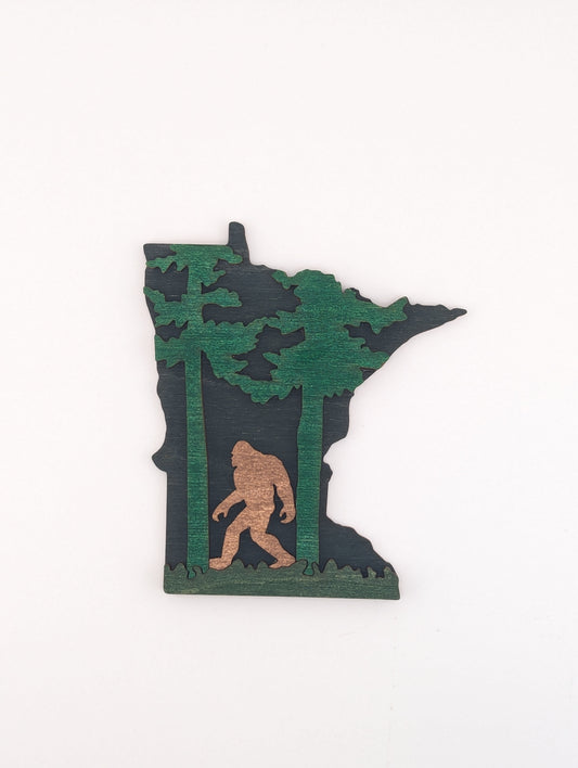 Minnesota Sasquatch 4.25" wood ornament or magnet