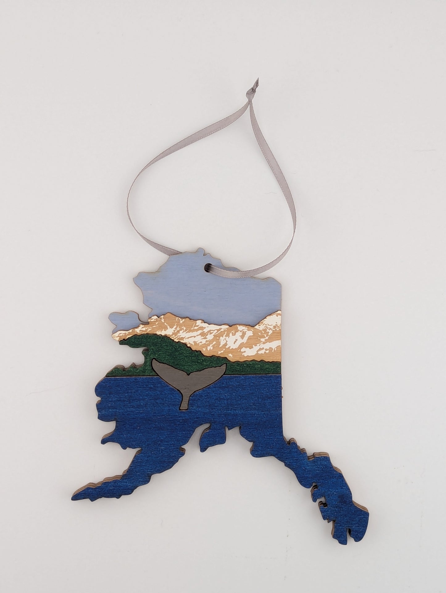 Whale Tail Alaksa Handmade Wood Ornament or Magnet