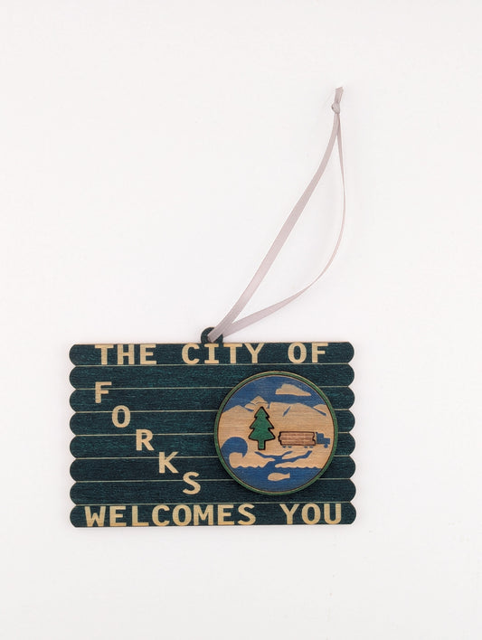 Forks Welcome Sign Ornament