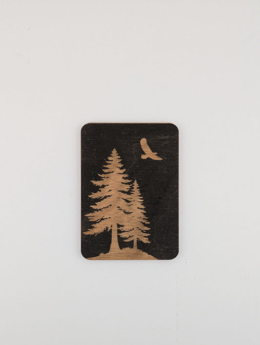 Elegant Tree Etched in Wood