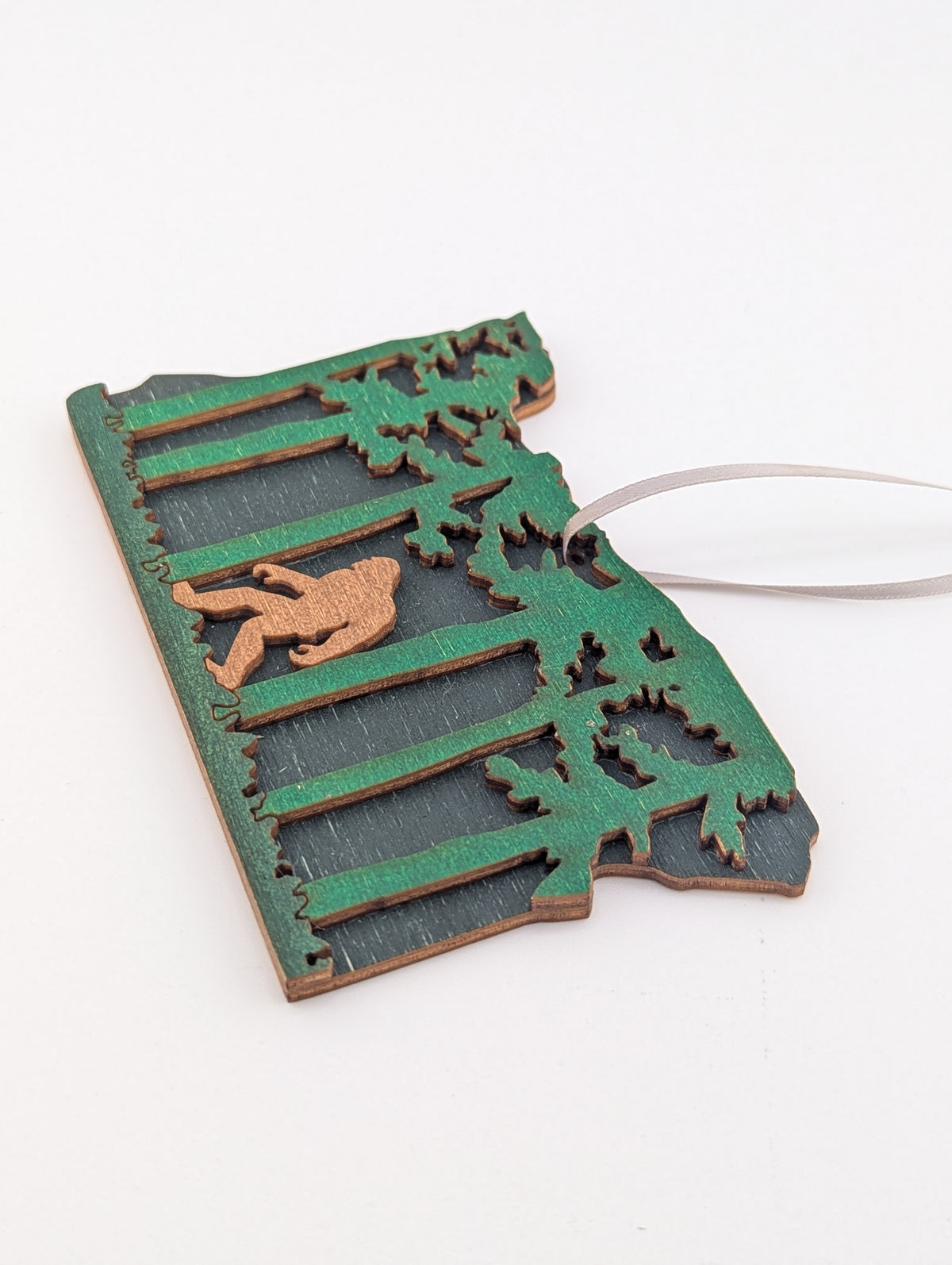 Oregon 5" handmade ornament or magnet. Layered wood art. Multipurpose housewarming, wedding, or Christmas gift.