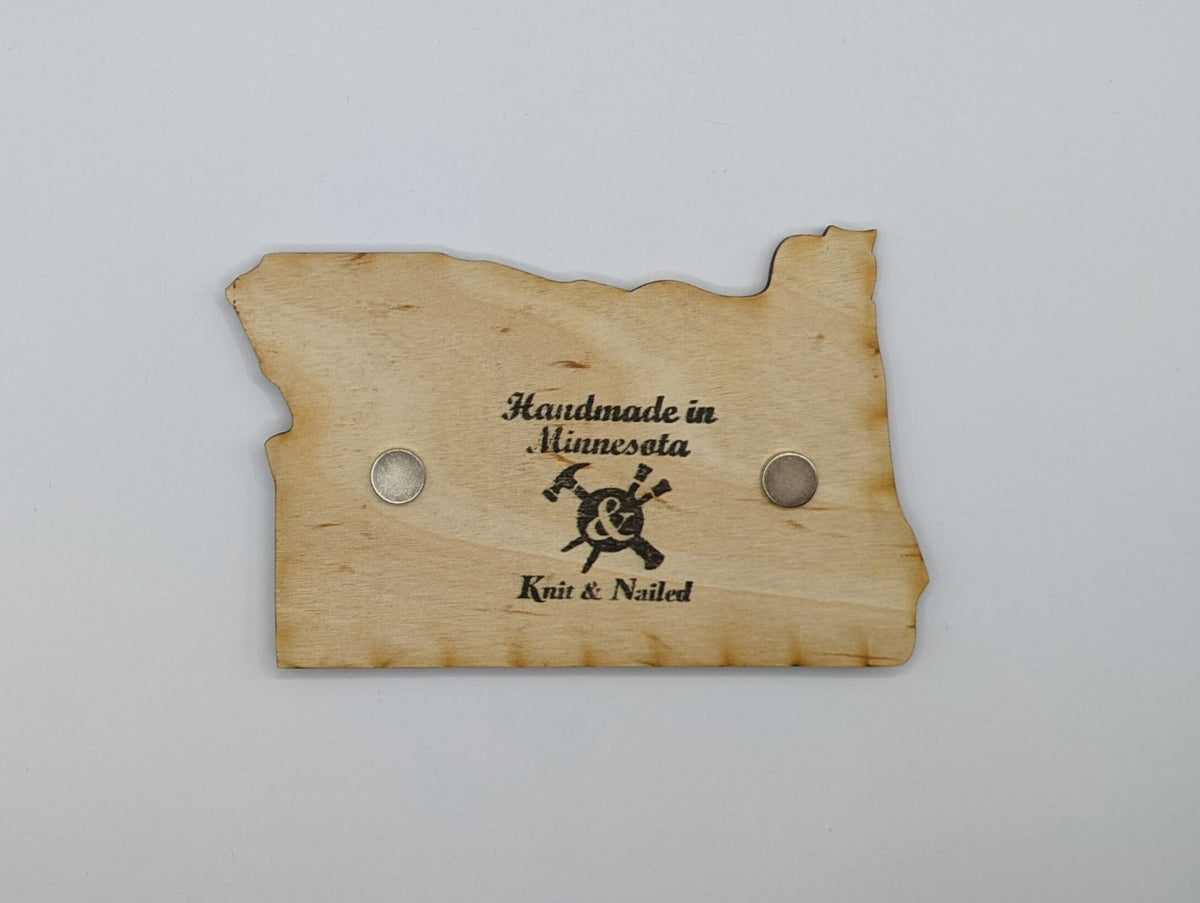 Oregon 5" handmade ornament or magnet. Layered wood art. Multipurpose housewarming, wedding, or Christmas gift.