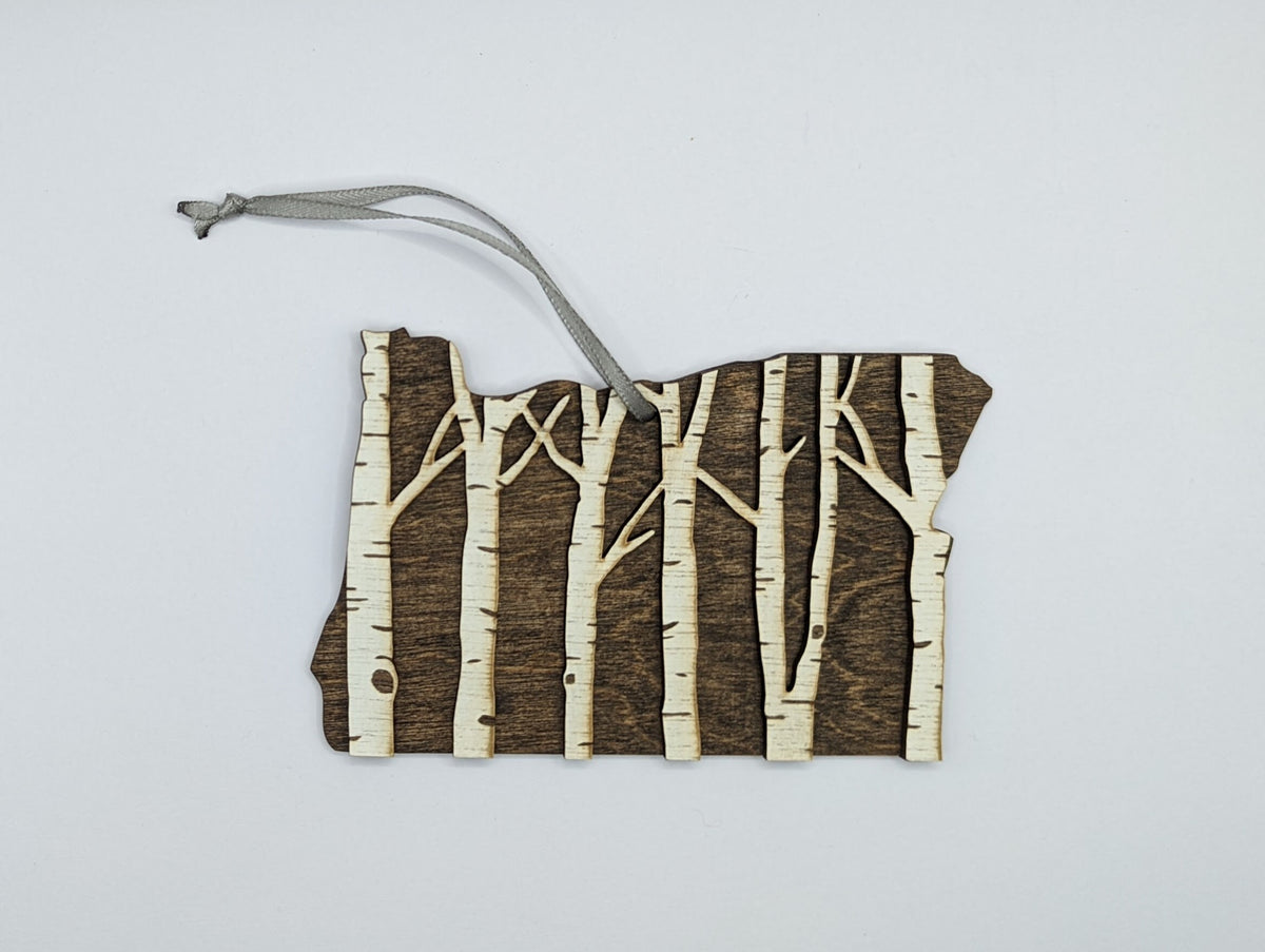 Oregon 5" handmade ornament or magnet. Layered wood art. Multipurpose housewarming, wedding, or Christmas gift.